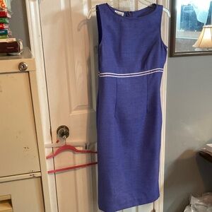 Leslie Fay Royal Blue Midi Dress Size 8